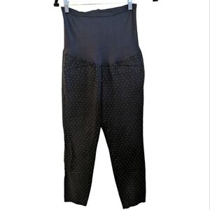 GAP Black Polka Dot Skinny Ankle Maternity Pants Size 4 Regular GUC